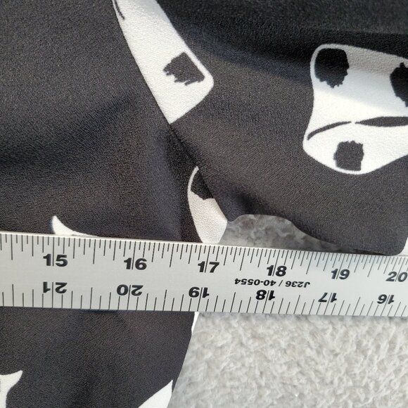 Banana Republic Women's Black White Bow Print Shift 3/4 Sleeve Dress Size 4 - Picture 6 of 11